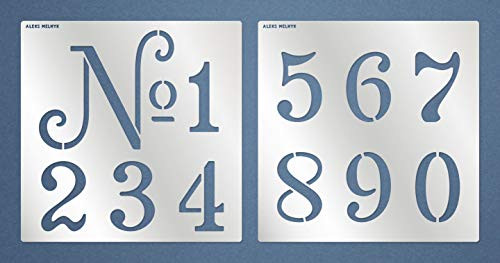 Aleks Melnyk #157 MetalStencils French Numbers  3 inchTemplates for Wood Burning Crafts DIY Engraving Paint and Home DecorReusable Vintage Arabic Themed Numerals