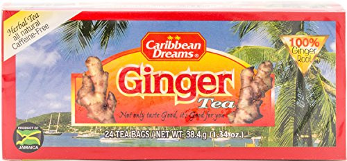 Caribbean Dreams Ginger Tea 24 Tea Bags 100 Ginger Root Herbal Natural Caffeine Free Ginger Tea From Jamaica