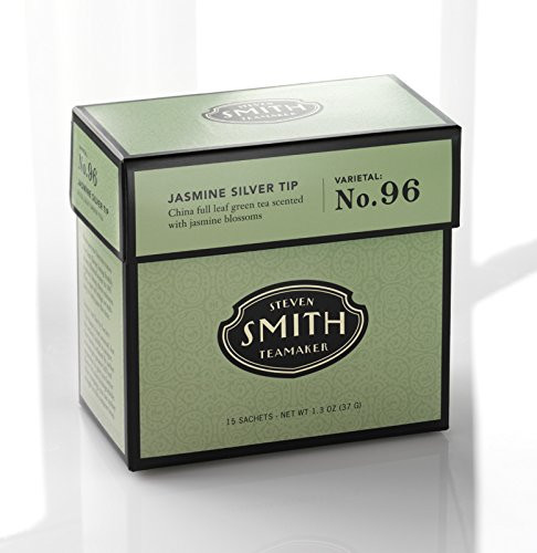Smith Teamaker Jasmine Silver Tip Blend No. 96 (Full Leaf Green Tea), 1.3 oz, 15 Bags