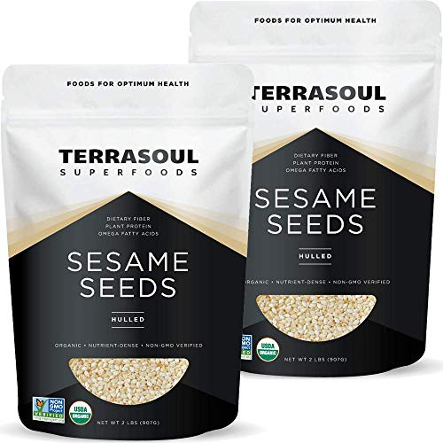 Terrasoul Superfoods Organic Hulled Sesame Seeds 4 Lbs 2 Pack  Perfect for Tahini  Glutenfree  Raw