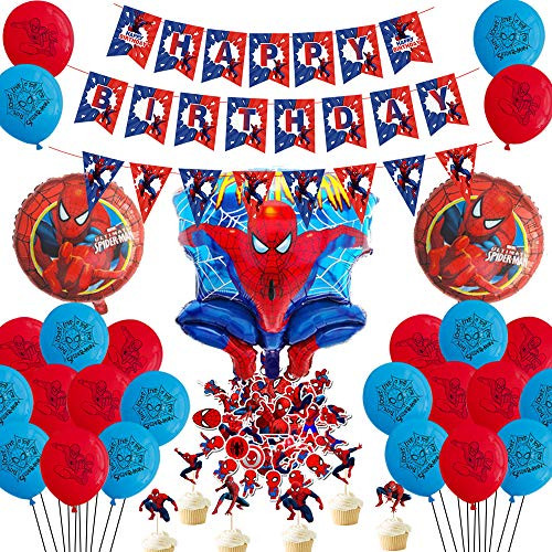 Spiderman Party Decorations Favors for Kids Birthday Spiderman Happy Birthday Banner Foil Latex Balloons Cupcake Toppers Stickers Avengers Superhero Birthday Party Supplies Spiderman Party Decorations Favors for Kids Birthday Spiderman Happy Birthday Banner Foil Latex Balloons Cupcake Toppers Stickers Avengers Superhero Birthday Party Supplies