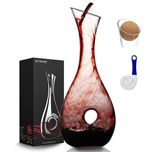 Decanter for Wine Decanter Set by NUTRIUPS  Red Wine Carafe Decanter Accessories  Hand Blown Leadfree Crystal  Aerator Decanter Carafe for Wine snail shaped
