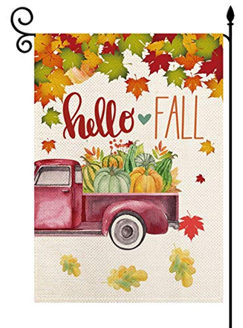 YaoChong Hello Fall Maple Leaves Truck Pumpkin Garden Flag Vertical Double SizedSummer Autumn Seasonal Farmhouse Patio Lawn Burlap Yard Outdoor Decor 125 x 18 Inch YaoChong Hello Fall Maple Leaves Truck Pumpkin Garden Flag Vertical Double SizedSummer Autumn Seasonal Farmhouse Patio Lawn Burlap Yard Outdoor Decor 125 x 18 Inch