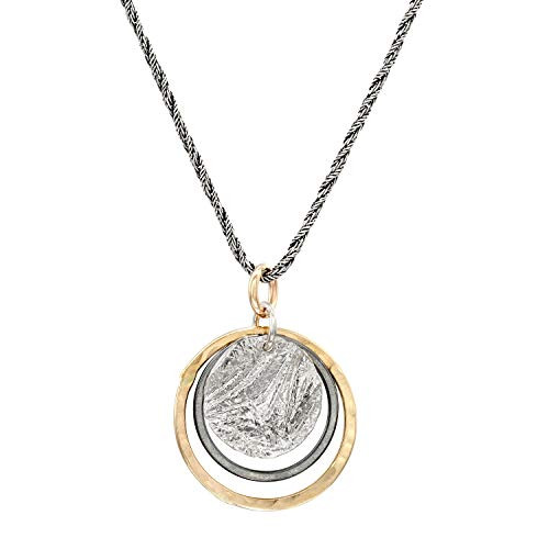 Graduated Circles 925 Sterling Silver and 14k Gold Filled Multi Hoops Drop Pendant