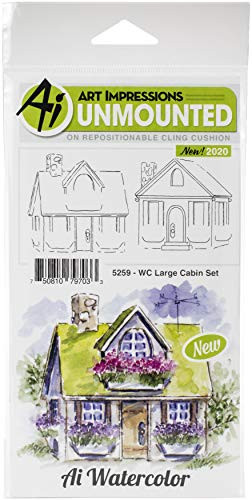 ART IMPRESSIONS WATERCOLOR STAMP LGCABIN WC Large Cabin
