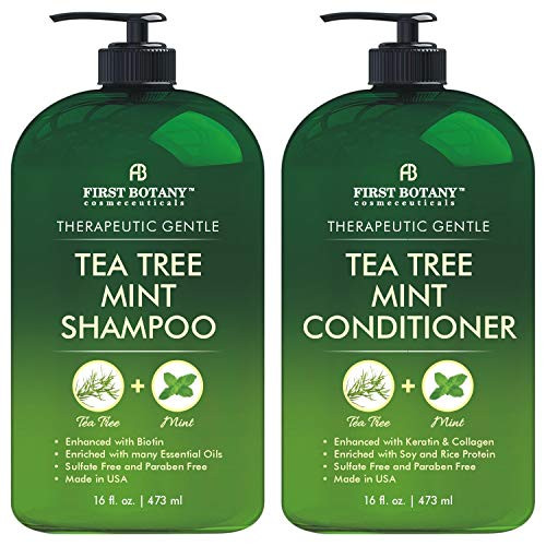 Tea Tree Mint Shampoo and Conditioner This set contains Pure Tea Tree Oil Peppermint Oil Fights Hair Loss Promotes Hair Growth Fights Dandruff Lice and Itchy Scalp for Men and Women Sulfate Free 16 fl oz x 2 Tea Tree Mint Shampoo and Conditioner This set contains Pure Tea Tree Oil Peppermint Oil Fights Hair Loss Promotes Hair Growth Fights Dandruff Lice and Itchy Scalp for Men and Women Sulfate Free 16 fl oz x 2