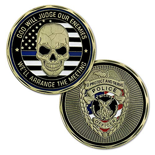 St Michael Law Enforcement Challenge Coin Thin Blue Line Police Officer Gift St Michael Law Enforcement Challenge Coin Thin Blue Line Police Officer Gift