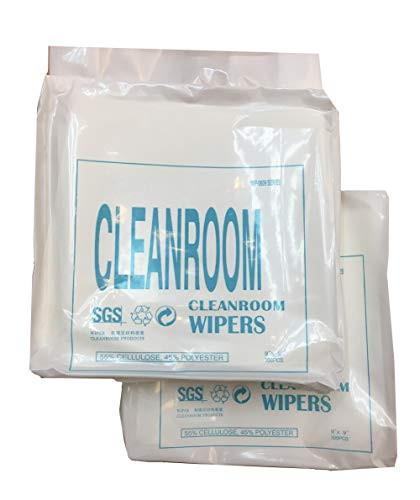 400pcs2 Bag 9x9 Clean Room Wiper for LCD PCB Cleanroom Wipe for Lab Electronics Pharmaceutics SMT Electronics FactoryPrinting and Semiconductor Industries