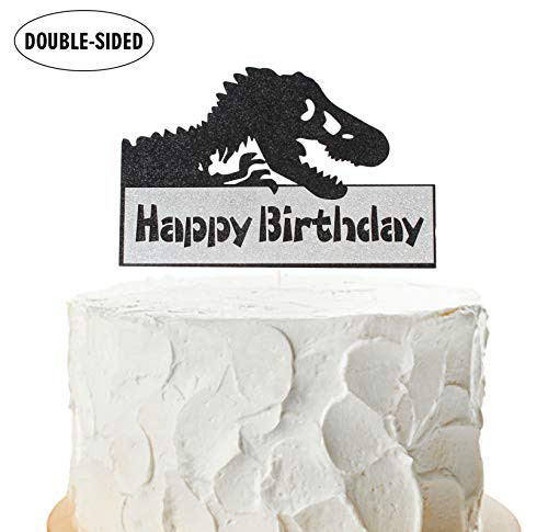 Dinosaur Happy Birthday Cake Topper for Happy 1st 2nd 3rd 4th 5th 10th Half 12 Childrens Birthday Party Decorations