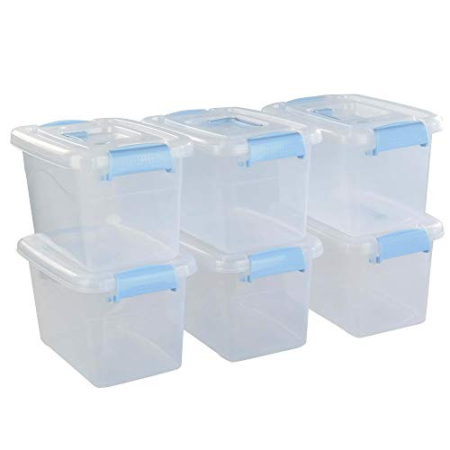 Ponpong 75 Quart Plastic Storage Boxes Bins Containers with Lids and Handles 6 Packs