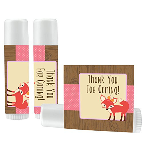 12 Fox Lip Balm Favors for Girl - Woodland Baby Shower Favors - Girl Fox Baby Shower - Woodland Birthday Favors - Fox Birthday Favors