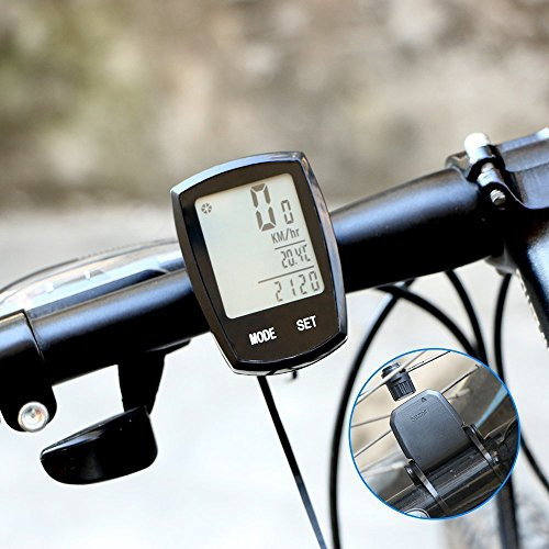 Thorfire Bike Computer Wireless, Bicycle Speedometer and Odometer Waterproof Cycle Computer with LCD Backlight Display, Automatic Wake-up, Multi-Functions
