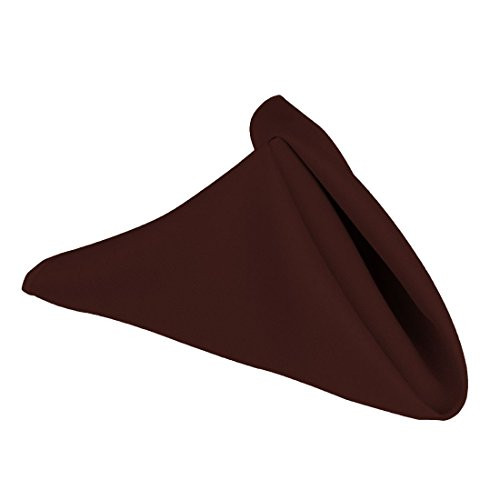 LinenTablecloth 20-Inch Polyester Napkins (1-Dozen) Chocolate