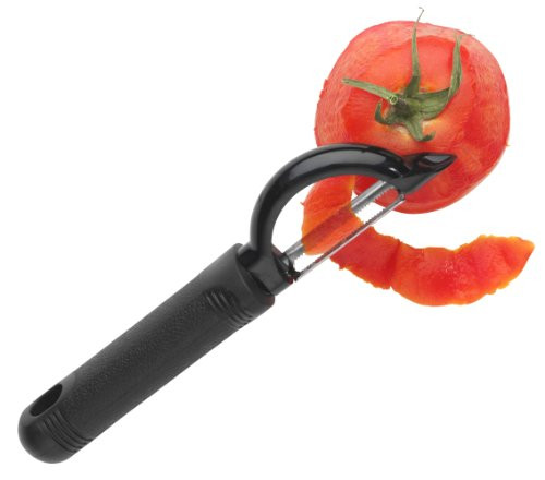 Messermeister Pro Touch Serrated Swivel Peeler, Black