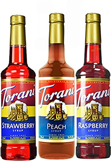 Torani Syrup Fruit Flavors 3 Pack Raspberry Strawberry and Peach Torani Syrup Fruit Flavors 3 Pack Raspberry Strawberry and Peach