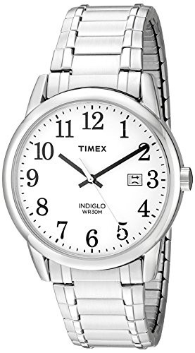 Timex Mens TW2P81300 Easy Reader SilverTone Stainless Steel Expansion Band Watch
