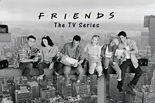 Friends TV Show On a Beam over New York 36x24 Art Print Poster Rachel Joey Phoebe Monica Chandler Ross