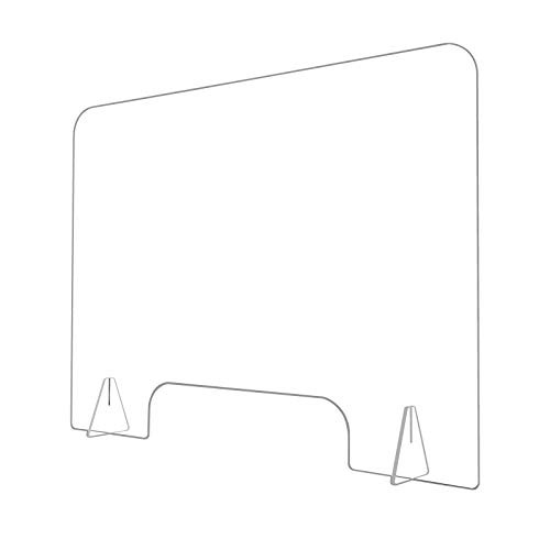Plexiglass Sneeze Guard 236X236Protective Sneeze Guard for Counter and Desk  Freestanding Clear Acrylic Shield for Business and Customer Safety Portable Plexiglass Barrier 
