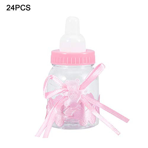 Jeffergarden Baby Candy Box 24Pcs Fillable Bottles Sweet Candy Box Gift for Baby Shower Party DecorationsRose