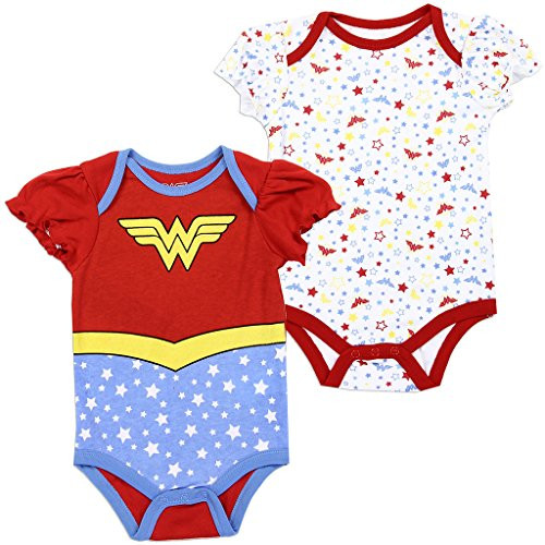 Wonder Woman DC Comics Baby Girls Creeper 2Pack RedBlue 03M