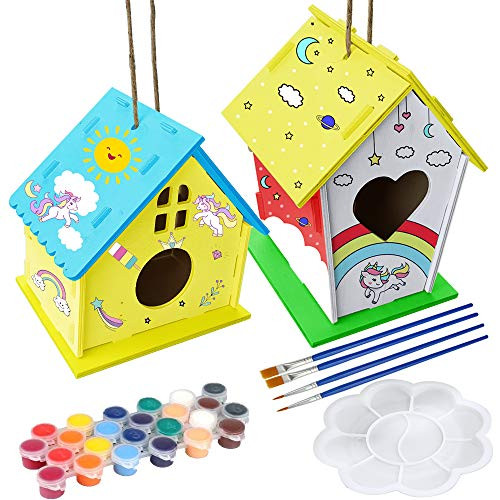 GoosWexmzl Bird House Kit  Kids Crafts Ages 48  2Pack DIY Bird House Kits for Children to Build