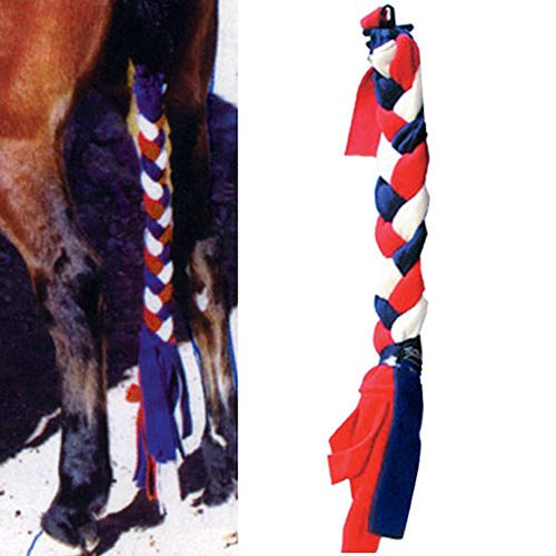 Intrepid International Tailwrap Fleece Tail Braid Long RedWhiteBlue
