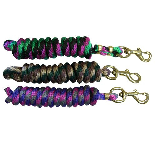 Intrepid International Poly Lead Rope with Solid Brass Snap Assorted TriColor