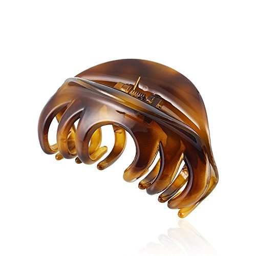 Rosette Large Chic Styling Hair Claw Clip Organic Glass Hair Clips Clamps Indoor Outdoor Hair Grip Hairpins Hairgrip for Women and Girls Hair Barrettes For Thick Hair