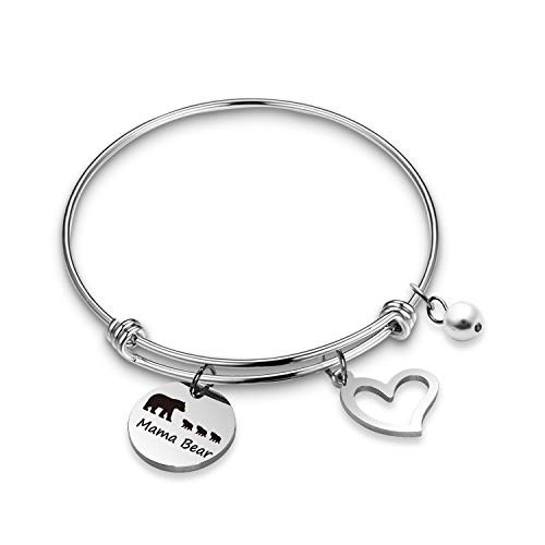 WENATA Mama Bear Bracelet Sweet Family Jewelry Gift New Mom Gifts Mother Bracelet Mama Bear Jewelry for Mother Wife Mama Bear 3 BR WENATA Mama Bear Bracelet Sweet Family Jewelry Gift New Mom Gifts Mother Bracelet Mama Bear Jewelry for Mother Wife Mama Bear 3 BR