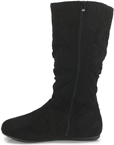 Wells Collection Womens Boots Soft Slouchy Flat to Low Heel Under Knee High Black 85