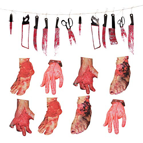 Bloody Weapon Garland Banner Halloween Decorations Bloody Broken Body Parts for Haunted House Halloween Zombie Vampire Party Decorations Supplies12 Pcs Weapons6Pcs Body Parts Bloody Weapon Garland Banner Halloween Decorations Bloody Broken Body Parts for Haunted House Halloween Zombie Vampire Party Decorations Supplies12 Pcs Weapons6Pcs Body Parts