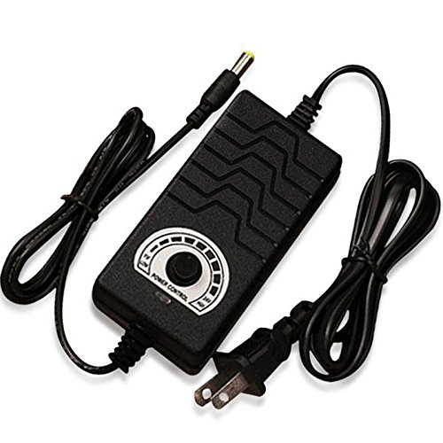 Pevor Adjustable AC to DC Power Supply Adapter Converter, AC 100-240V to DC 1-24V 2A for Electric Fan Drill Motor Speed Controller