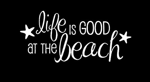 Makarios LLC Life Is Good At The Beach Decal Vinyl Sticker Cars Trucks Vans Walls Laptop MKR WHITE 55 x 25 INMKR142 Makarios LLC Life Is Good At The Beach Decal Vinyl Sticker Cars Trucks Vans Walls Laptop MKR WHITE 55 x 25 INMKR142