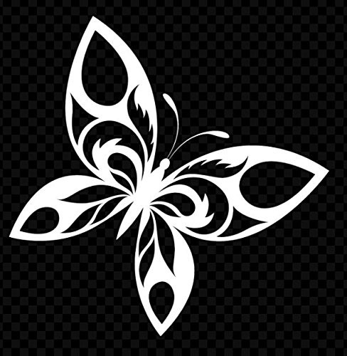 Tribal Butterfly Decal Vinyl Sticker Makarios LLC Cars Trucks Vans Walls Laptop MKR White 55 x 55MKR291
