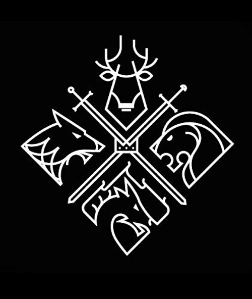 Makarios LLC Game of Thrones Crest Cars Trucks Vans Walls Laptop MKR White 55 x 525MKR846 Makarios LLC Game of Thrones Crest Cars Trucks Vans Walls Laptop MKR White 55 x 525MKR846