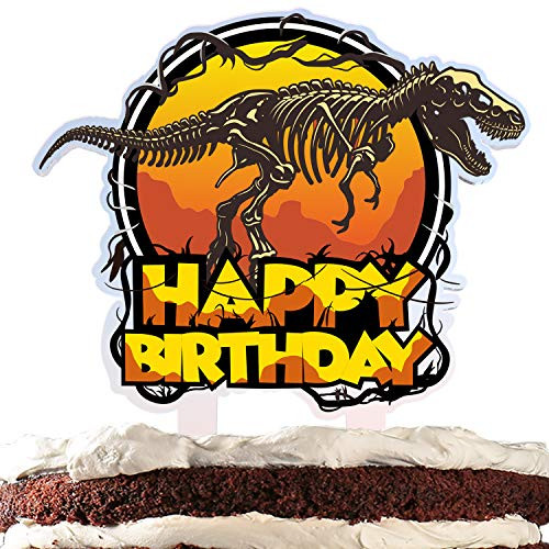 Dinosaur Fossil Cake Topper Happy Birthday Dino Jungle Jurassic Theme Acrylic Decor Picks for Baby Shower Birthday Party Decorations Supplies Dinosaur Fossil Cake Topper Happy Birthday Dino Jungle Jurassic Theme Acrylic Decor Picks for Baby Shower Birthday Party Decorations Supplies