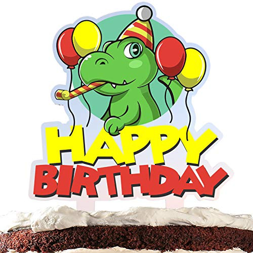 Dinosaur Cake Topper Happy Birthday Balloon Dino Jungle Jurassic Theme Acrylic Decor Picks for Baby Shower Birthday Party Decorations Supplies Dinosaur Cake Topper Happy Birthday Balloon Dino Jungle Jurassic Theme Acrylic Decor Picks for Baby Shower Birthday Party Decorations Supplies