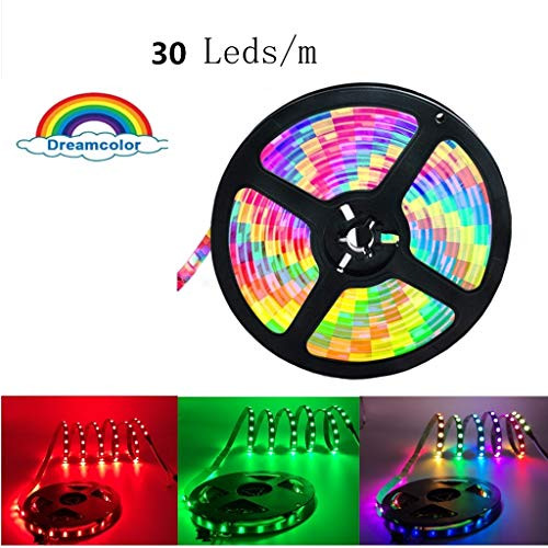 WS2812 LED Strip RGB Addressable LED Rope Light 5V 1m 144 LEDs Dream Color Programmable Digital LED Pixel Lights Not Waterproof 1m 144 LEDs