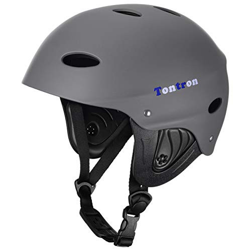 Tontron Adult Whitewater Kayaking Canoeing Watersports Helmet Matte Grey Medium