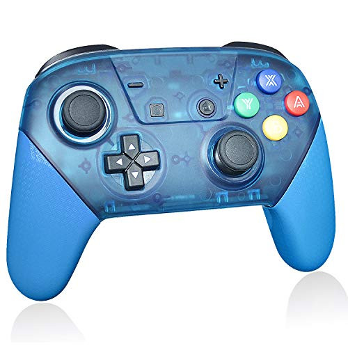 Switch Pro Controller Pro Controller for NSwitch and Switch Lite Wireless Switch Controller with 1000mAh Rechargeable Battery and Gyro Axis Blue