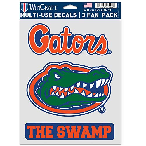 WinCraft NCAA University Florida Gators MultiUse Decal 3 Fan Pack Team Colors 55 x 775 Inch Sheet