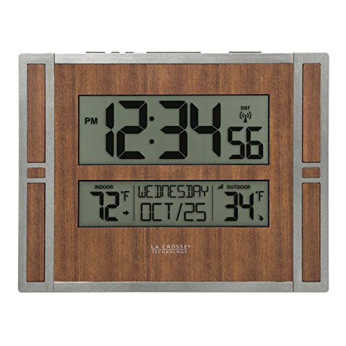 La Crosse Technology BBB86088 Atomic Digital Wall Clock Golden Brown