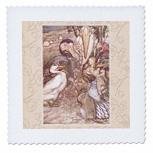 3dRose qs_110241_1 Animals and Alice Vintage Alice in Wonderland-Quilt Square, 10 by 10-Inch 3dRose qs_110241_1 Animals and Alice Vintage Alice in Wonderland-Quilt Square, 10 by 10-Inch