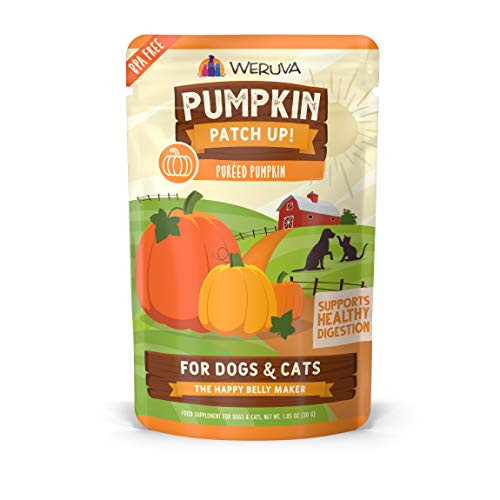 Weruva Pumpkin Patch Up! Pumpkin Puree Pet Food Supplement for Dogs  Cats 105oz Pouch Pack of 12 Orange 0805
