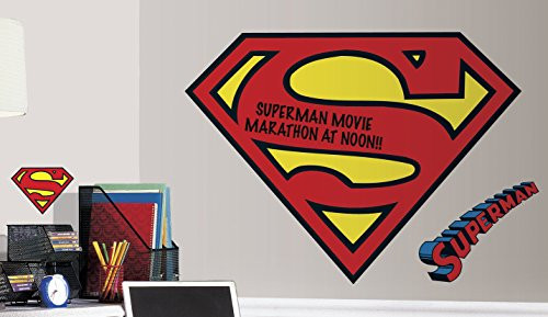 RoomMates RMK2624SLM Dry Erase Superman Logo Peel and Stick Giant Wall Decals