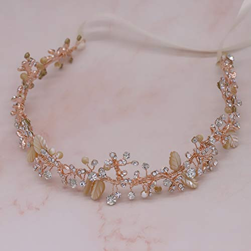 Vxecy Rose Gold Rhinestone Bridal Headband Wedding Bridal Headpiece Hair Accessories Bridal Tiaras for Women and Brides Vxecy Rose Gold Rhinestone Bridal Headband Wedding Bridal Headpiece Hair Accessories Bridal Tiaras for Women and Brides