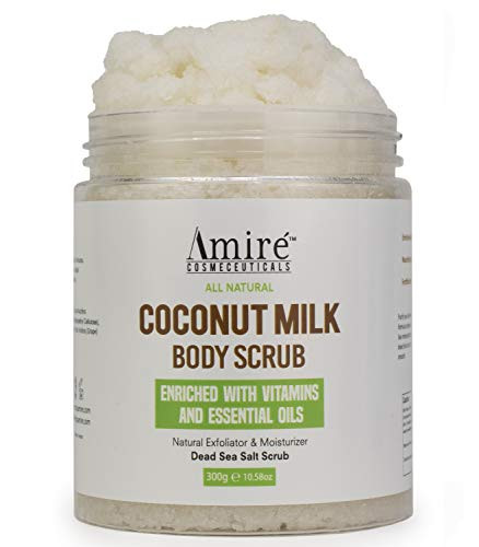Coconut Milk Scrub For Body And Face  100 Pure Dead Sea Salt Exfoliating and Moisturizing Scrub For Cellulite Stretch Marks Acne and Varicose Veins with Vitamin E Shea Butter Argan Oil