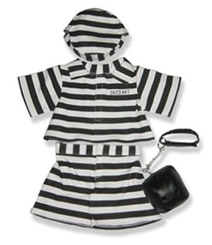 Prison Outfit Outfit Teddy Bear Clothes Fit 14" - 18" Build-a-bear, Vermont Teddy Bears, and Make Your Own Stuffed Animals