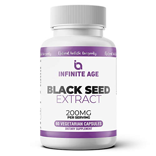 Infinite Age Black Seed Extract Capsules  Nigella Sativa Seed Extract Immune Booster  for Optimal Skin Hair Memory and Focus Brain Health and Immunity  Thymoquinone Capsules  60 Veggie Caps