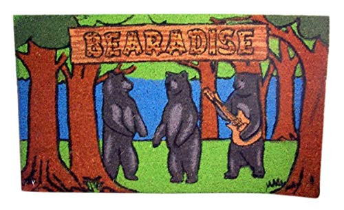 DeLeon Collections Bearadise Forest Themed Outside Coir Front Door Mat 29 Inches